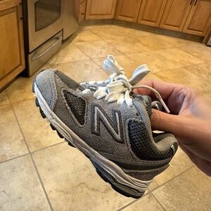 New Balance Kids' Gray and White Sneakers